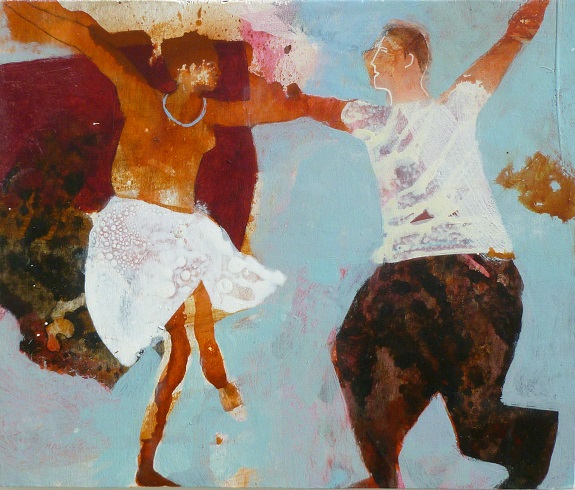 2015 cha cha 27x32cm mixed on wood panel small