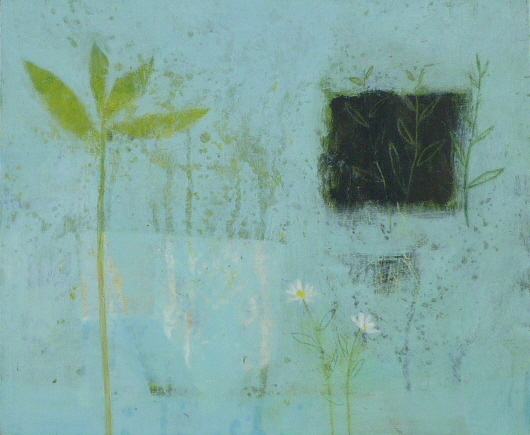 2013 in the greenhouse 25x30cm mixed on wood panel
